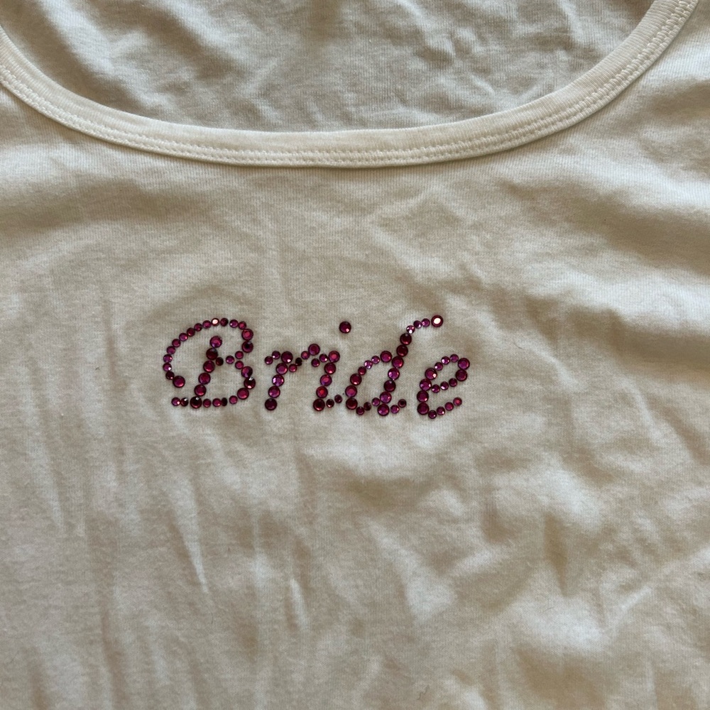 Boutique Embellished BRIDE top large worn and washed once